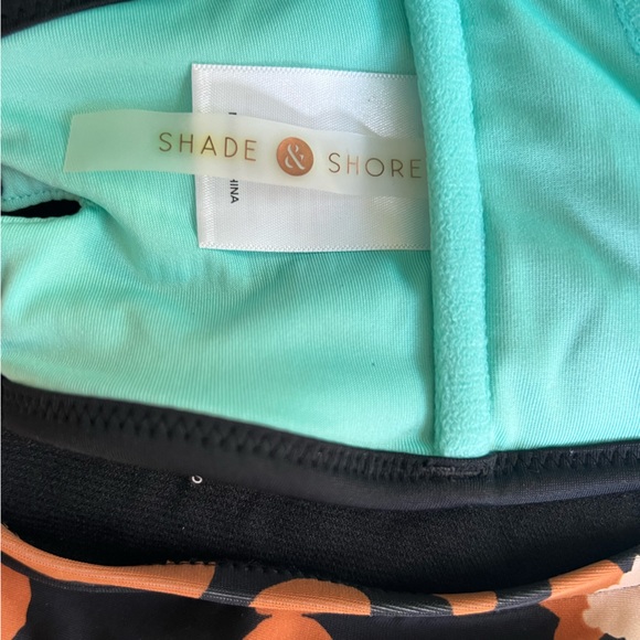 Shade & Shore Bikini Matching Set, Black Bikini Top Leopard Bottom - Picture 6 of 7